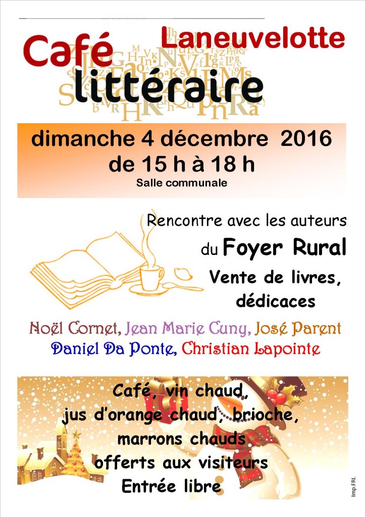 café littéraire 4 décembre 2016